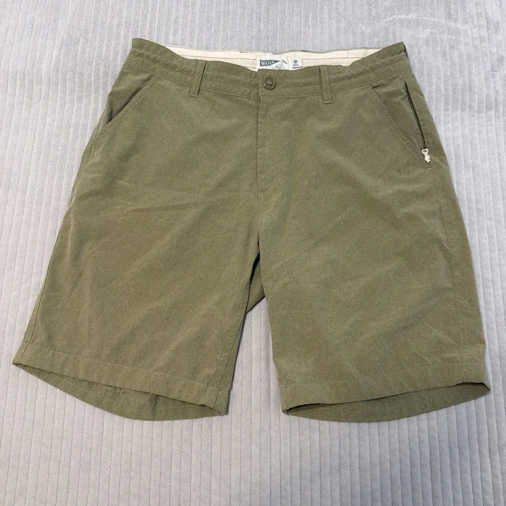 Huckberry Wellen Cruiser Hybrid Shorts Green Men's Size 33 Stretch Board Shorts